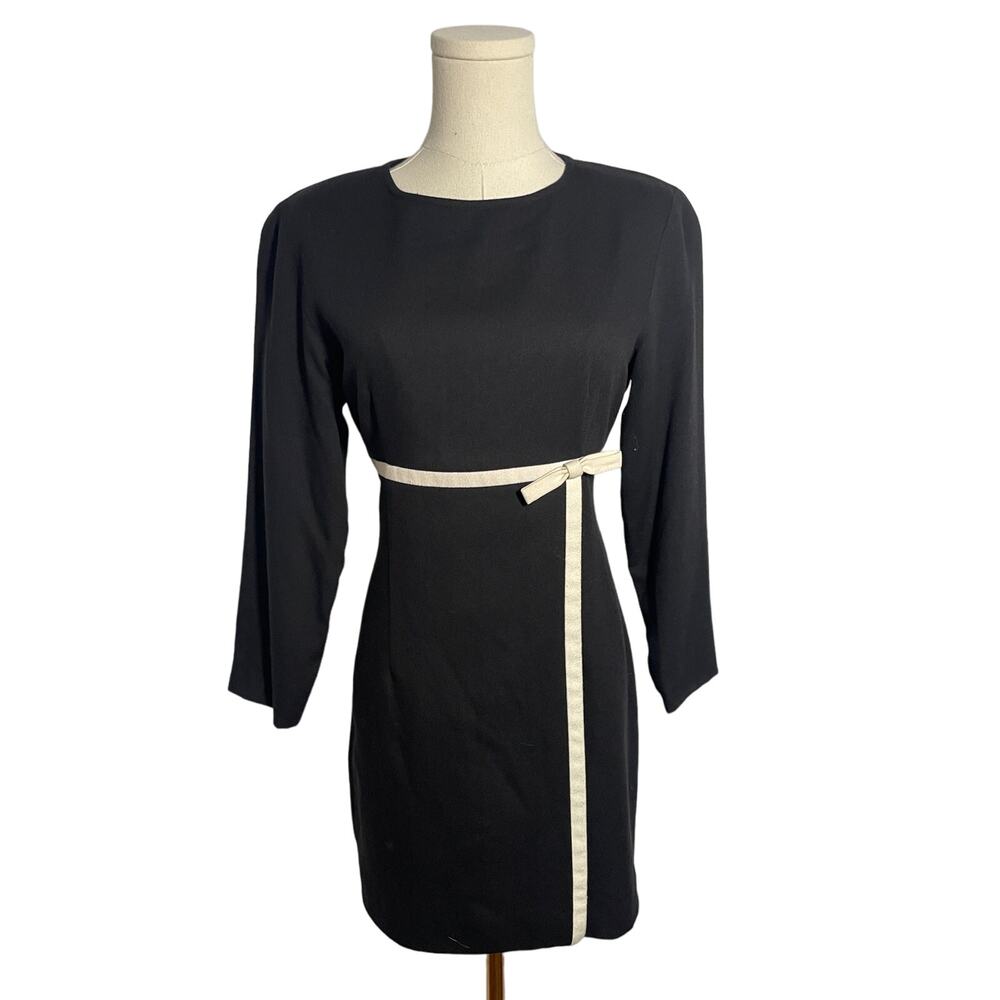 Vintage 90's Y2K Black + White Wednesday Adams Fall Dress XS